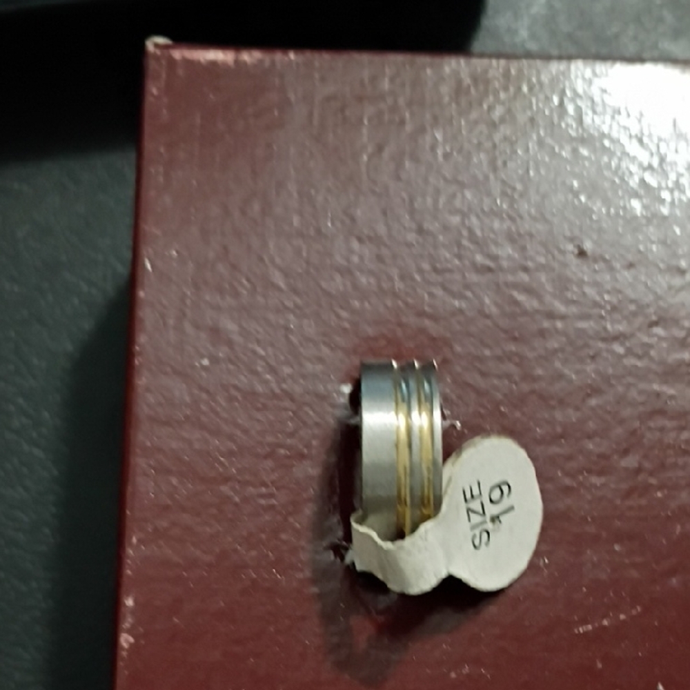 Silver and Gold Toned Band Ring